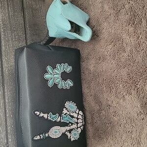 Western BohoTurquoise Peace Sign Cosmetic/Travel Bag Gift